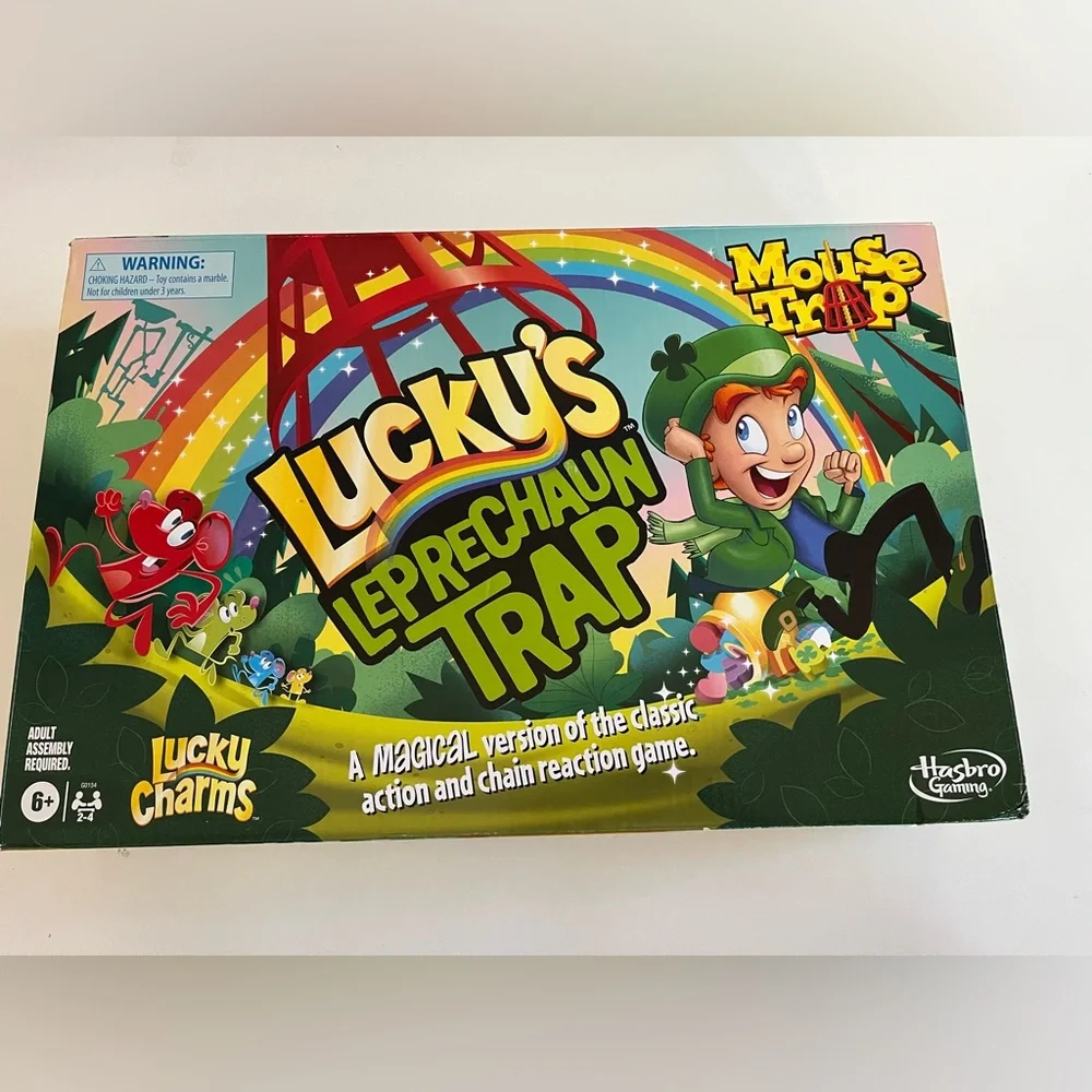New Hasbro x Lucky Charms Lucky's Leprechaun Trap Mouse Trap Game St.Patty’s Day